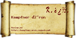 Kempfner Áron névjegykártya